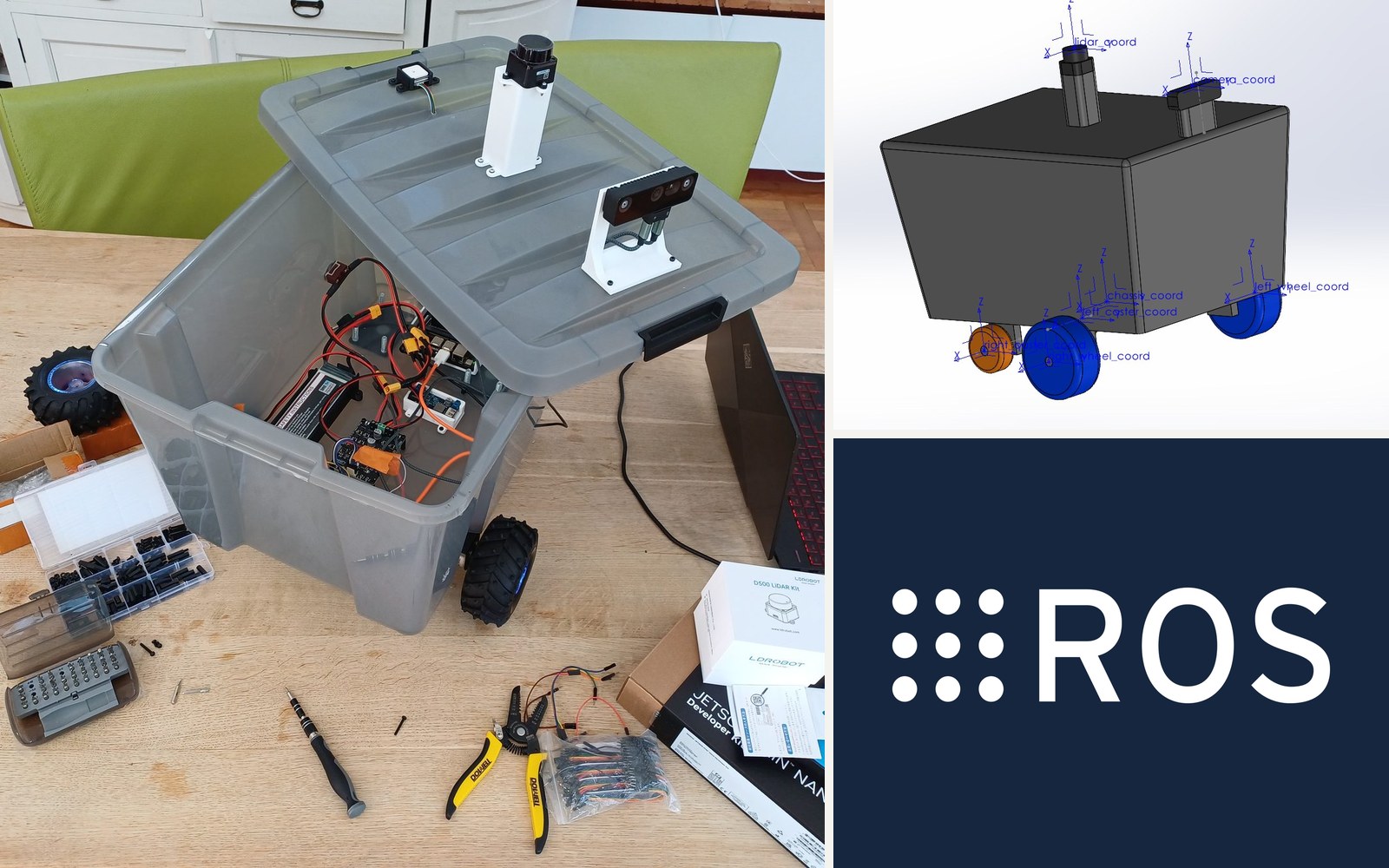 Hydrogen 1: the build on the bench, the SolidWorks assembly and ROS 2